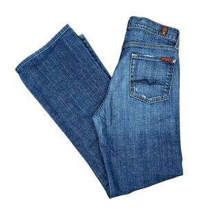 7 For All Mankind Jeans Women’s Size 29 Relaxed Fit Wide Leg Straight Button Fly